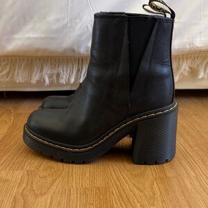 Dr. Martens Black Chunky Heel Ankle Boots